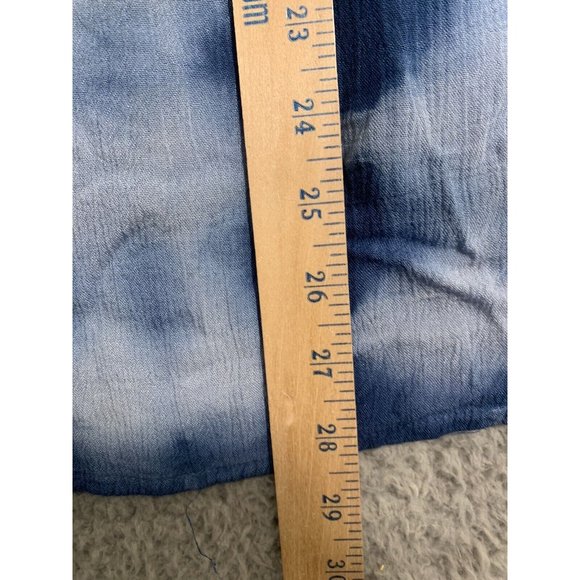 Soft Surroundings Cold Shoulder Tunic Tie Dye Gauze Like Blue Rayon Large L - Picture 9 of 12